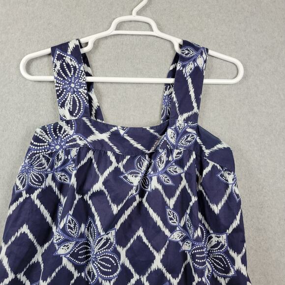 Dreams & Co Blue Floral Hawaiian Sleeveless Nightgown Women's Plus 2X - Picture 3 of 10